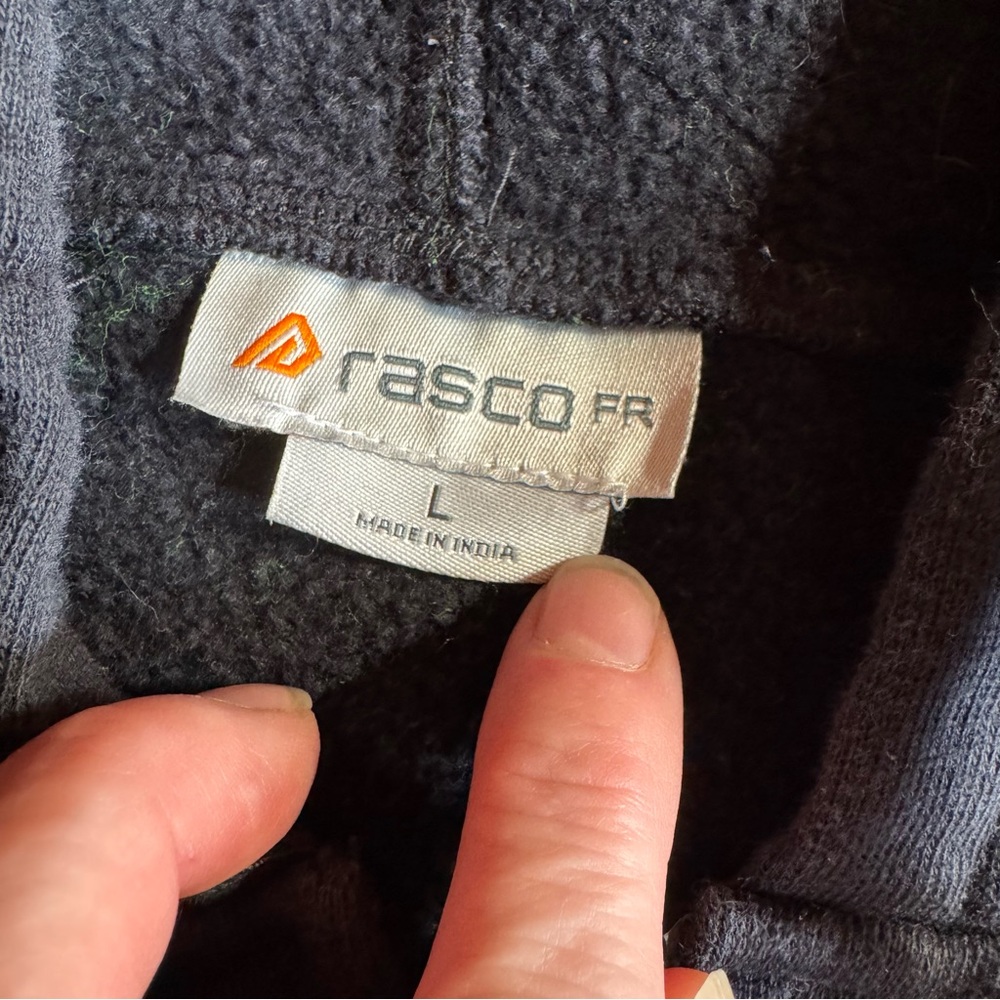 Men's Rasco Fire Resistant Full Zip Hoodie, Navy, Size L - Picture 6 of 9
